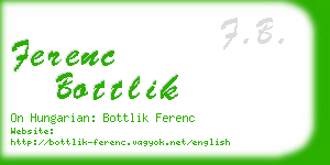 ferenc bottlik business card